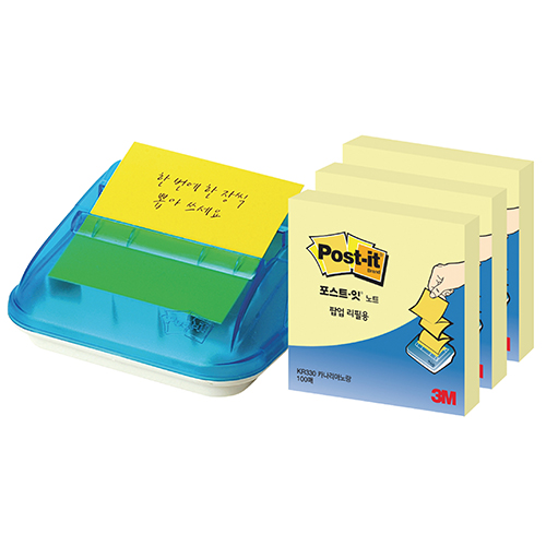 포스트잇-디스펜서+팝업리필 C-4214(노랑)